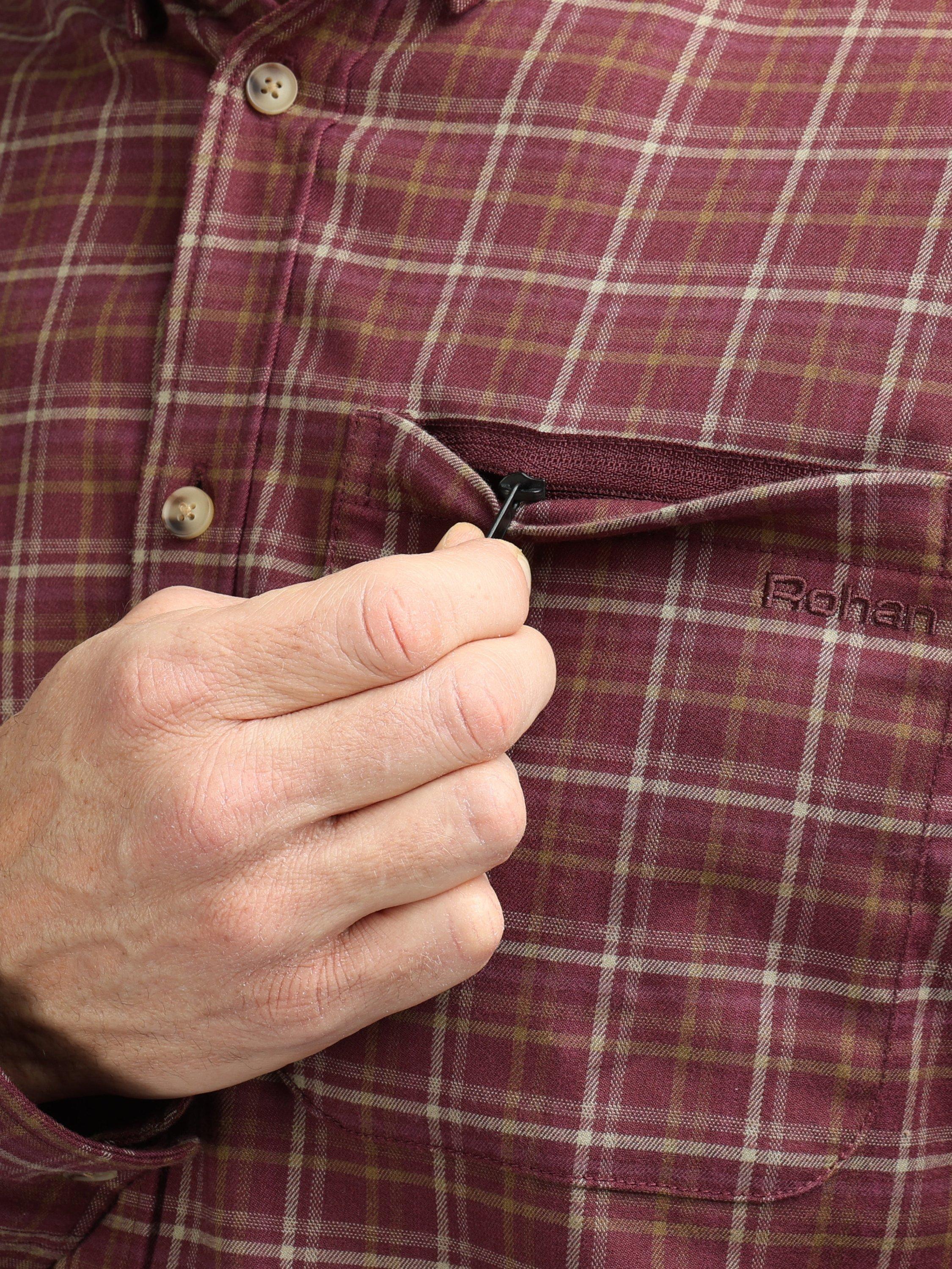 Product image 7 of 8, which shows Rohan Men's Dover Shirt, Purple/Brown Check, S