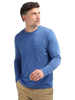 Rohan Men's Merino Cool Long Sleeve Top, Stratus Blue Marl, Stratus Blue Marl