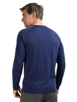 Rohan Men's Merino Union 150 Long Sleeve Henley Shirt - view 2, Blue Marl