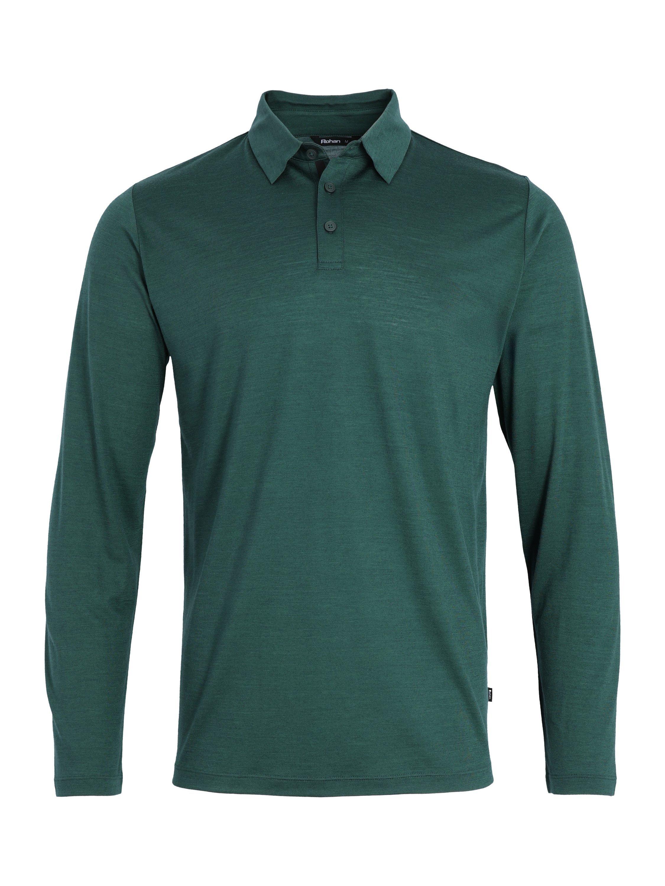 Product image 3 of 11, which shows Rohan Men's Merino Cool Polo Top, Fir Green, S
