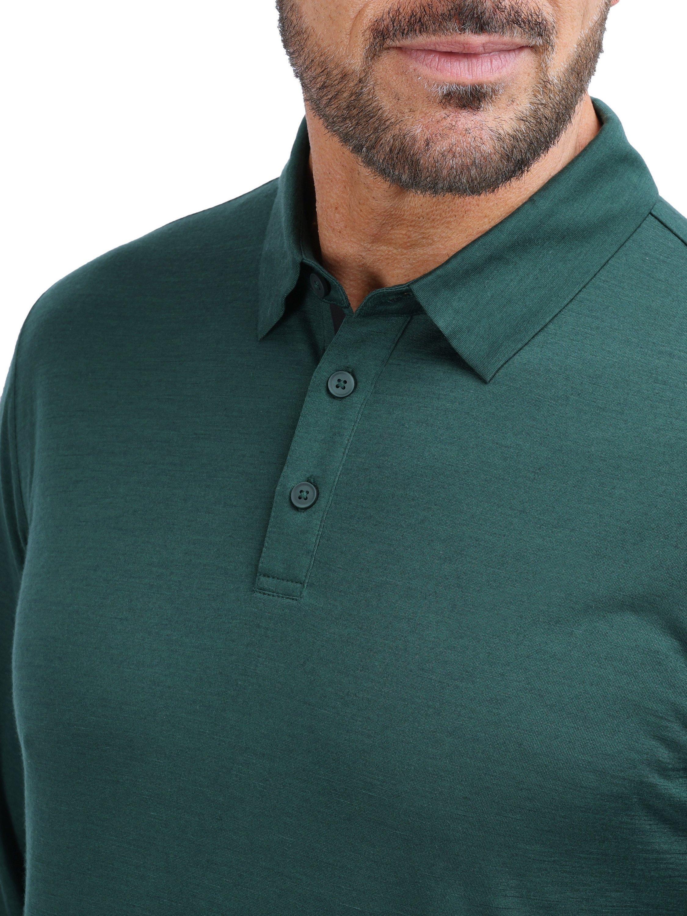 Product image 5 of 11, which shows Rohan Men's Merino Cool Polo Top, Fir Green, S