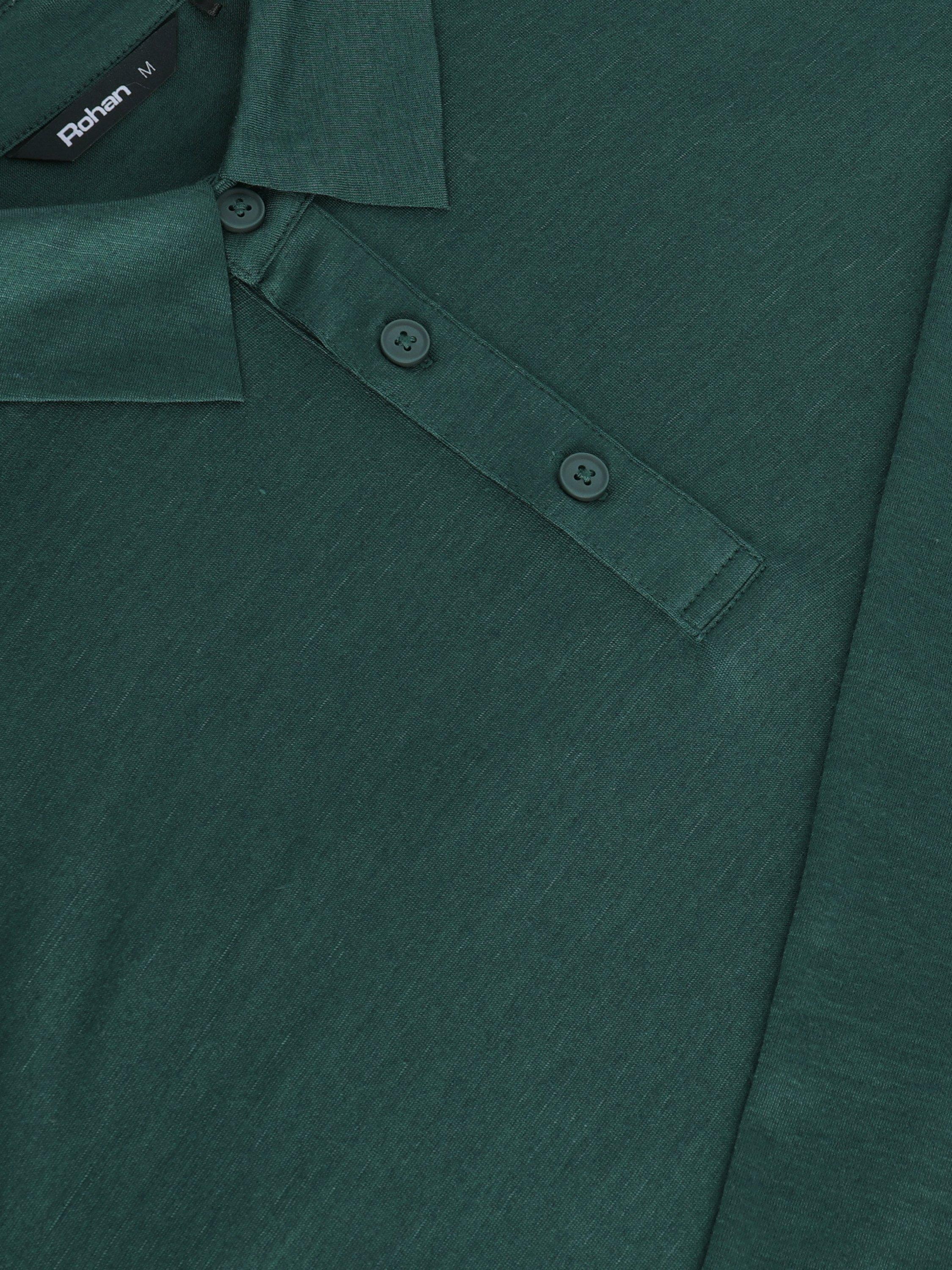 Product image 7 of 11, which shows Rohan Men's Merino Cool Polo Top, Fir Green, S