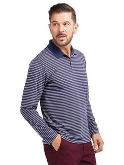Rohan Men's Shoreline Long Sleeve Polo Shirt, Blue/Purple Stripe, Blue/Purple Stripe