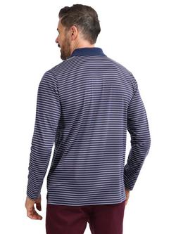 Rohan Men's Shoreline Long Sleeve Polo Shirt, Blue/Purple Stripe - view 2, Blue/Purple Stripe
