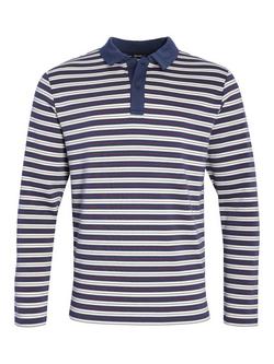Rohan Men's Strand Long Sleeve Polo Shirt, Blue/Red Stripe - view 2, Blue/Red Stripe