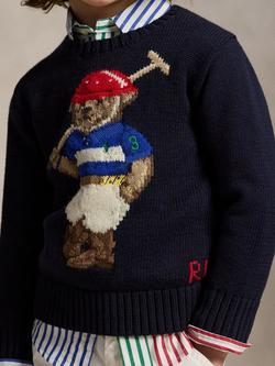Ralph Lauren Kids' Cotton Blend Polo Bear Sweater, Rl Navy - view 2, Rl Navy