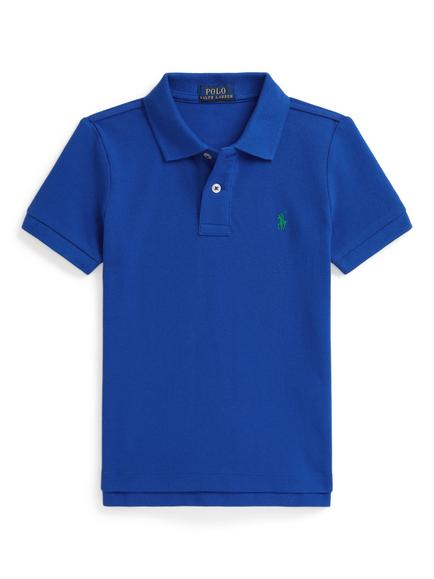 Ralph Lauren Kids' Cotton Short Sleeved Polo Shirt, New Sapphire, New Sapphire
