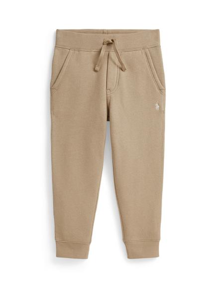 Ralph Lauren Kids' Cotton Blend Fleece Drawstring Joggers, Classic Khaki, Classic Khaki