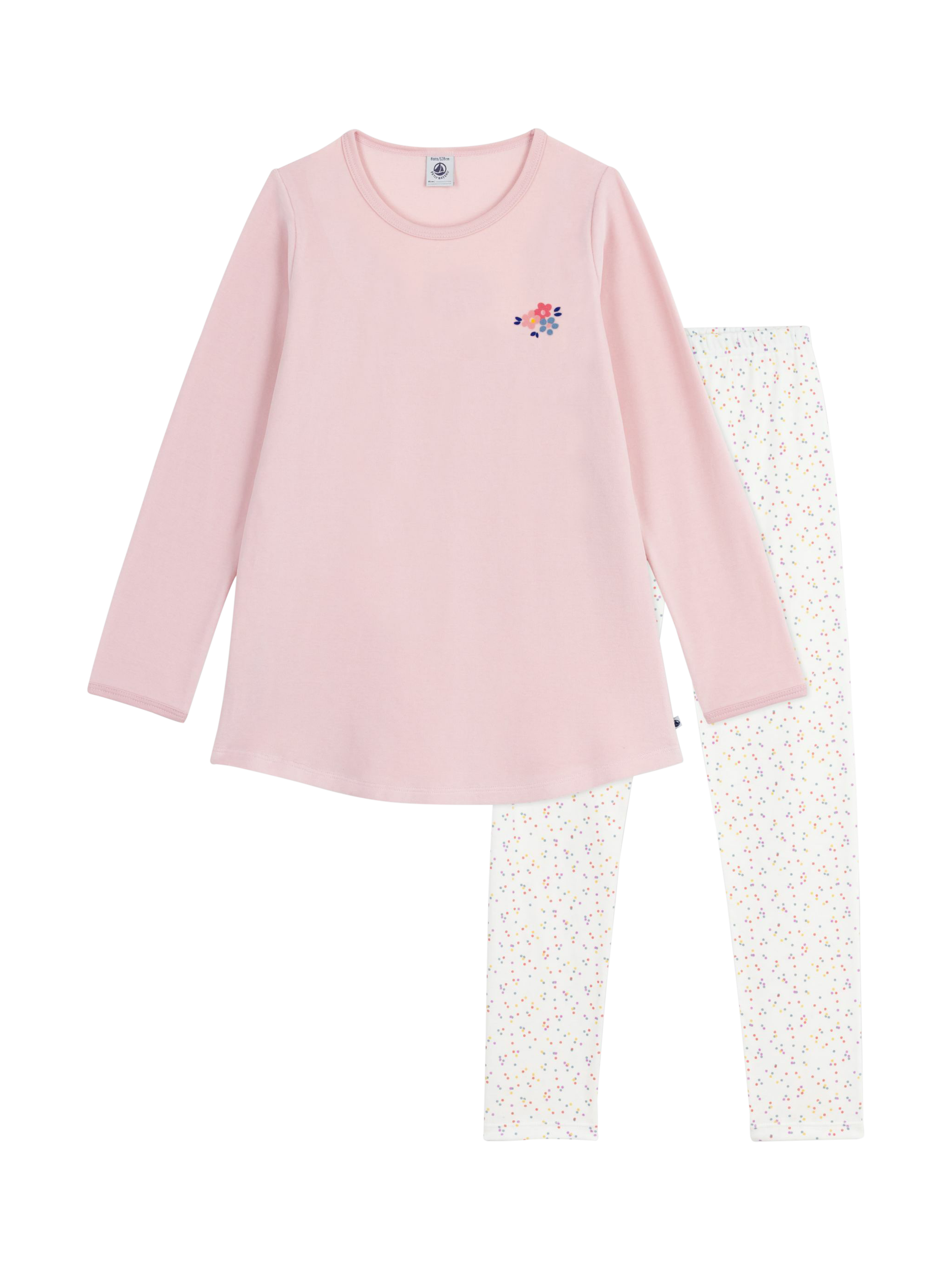 Product image 1 of 4, which shows Petit Bateau Baby Flower Pyjamas, Multi, 3 years