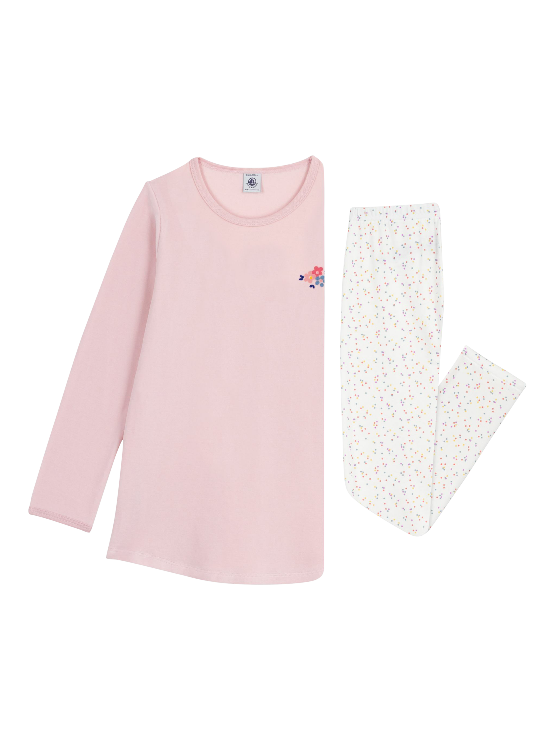 Product image 3 of 4, which shows Petit Bateau Baby Flower Pyjamas, Multi, 3 years