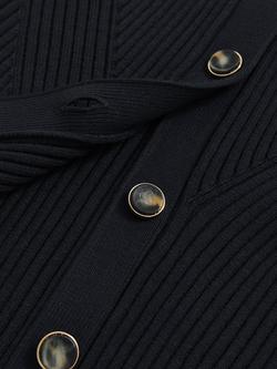 Reiss Tula Ribbed Knit Cardigan, Navy - view 2, Navy