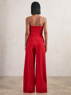 Reiss Ayla Structured Bandeau Jumpsuit, Red - view 2, Red
