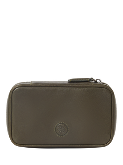 OSPREY LONDON Compass Leather Travel Manager, Black, Dark Olive