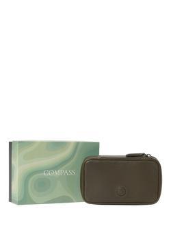 OSPREY LONDON Compass Leather Travel Manager, Black - view 2, Dark Olive