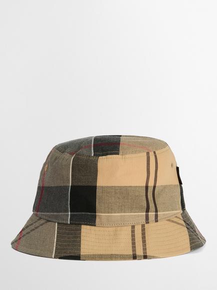 Barbour Telfield Tartan Bucket Hat, Brown - view 2, Brown