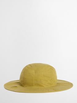 Barbour Dry Wax Cotton Transport Bucket Hat, Golden Green, Golden Green