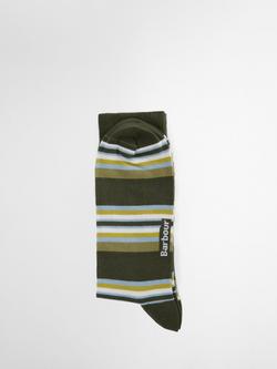Barbour Summer Stripe Socks, Pack of 2, Olive/Navy - view 2, Olive/Navy