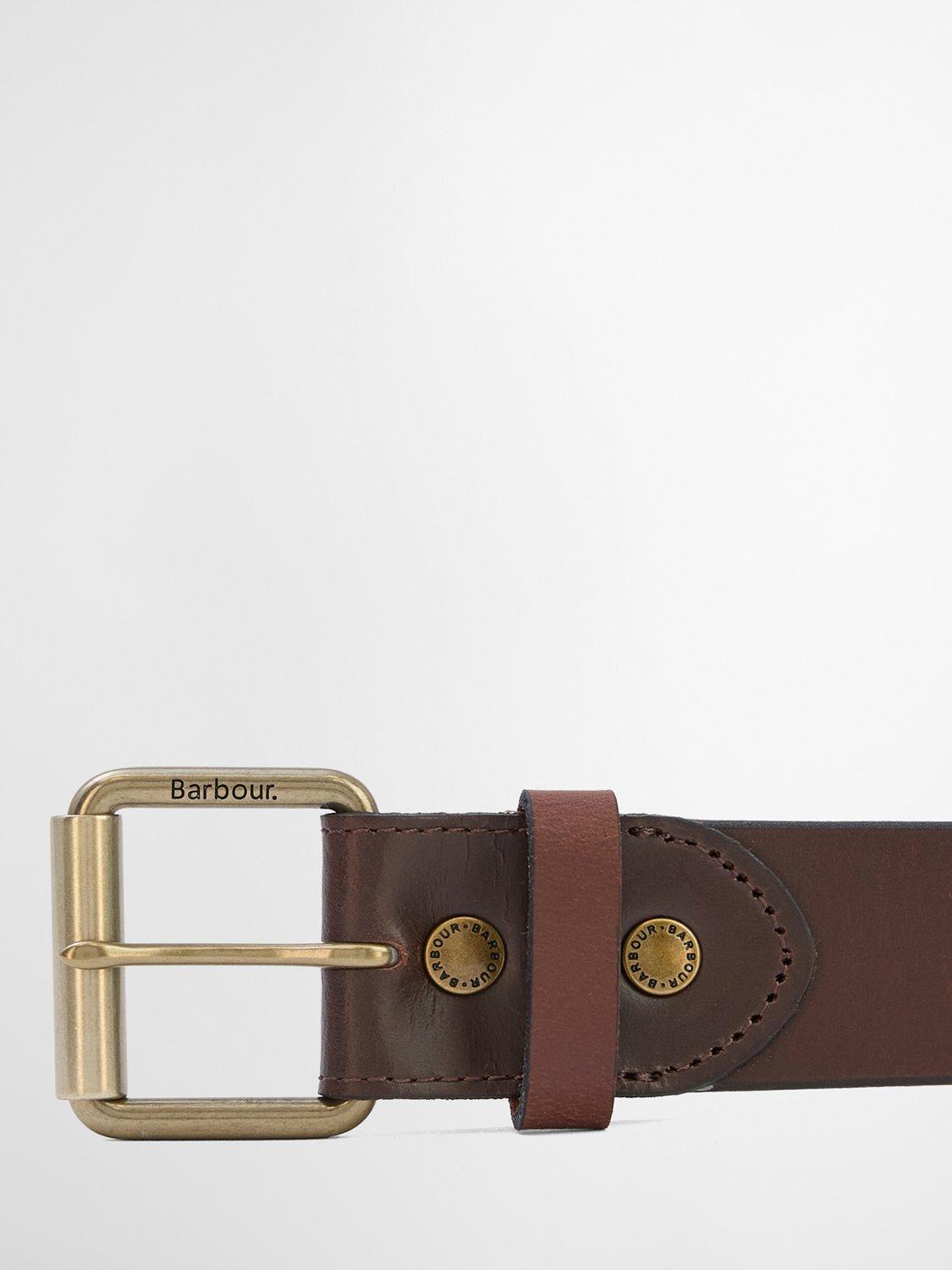 Product image 2 of 3, which shows Barbour Contrast Leather Belt, Olive Brown/Brown, M