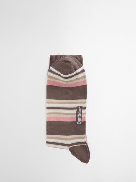 Barbour Summer Stripe Socks, Pack of 2, Pink/Navy - view 2, Pink/Navy