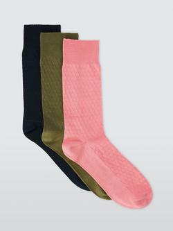 John Lewis Super Soft Socks, Pack of 3, Multi, Multi