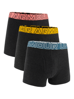 Under Armour Performance Waistband Boxers, Pack of 3, Black, Black