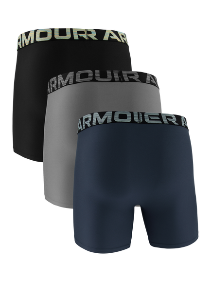 Under Armour Performance Waistband Boxers, Pack of 3, Black,grey,blue - view 2, Black,grey,blue