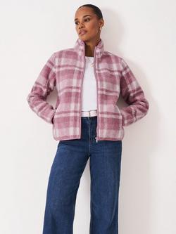 Crew Clothing Boucle Zip Through Fleece, Pastel Pink, Pastel Pink