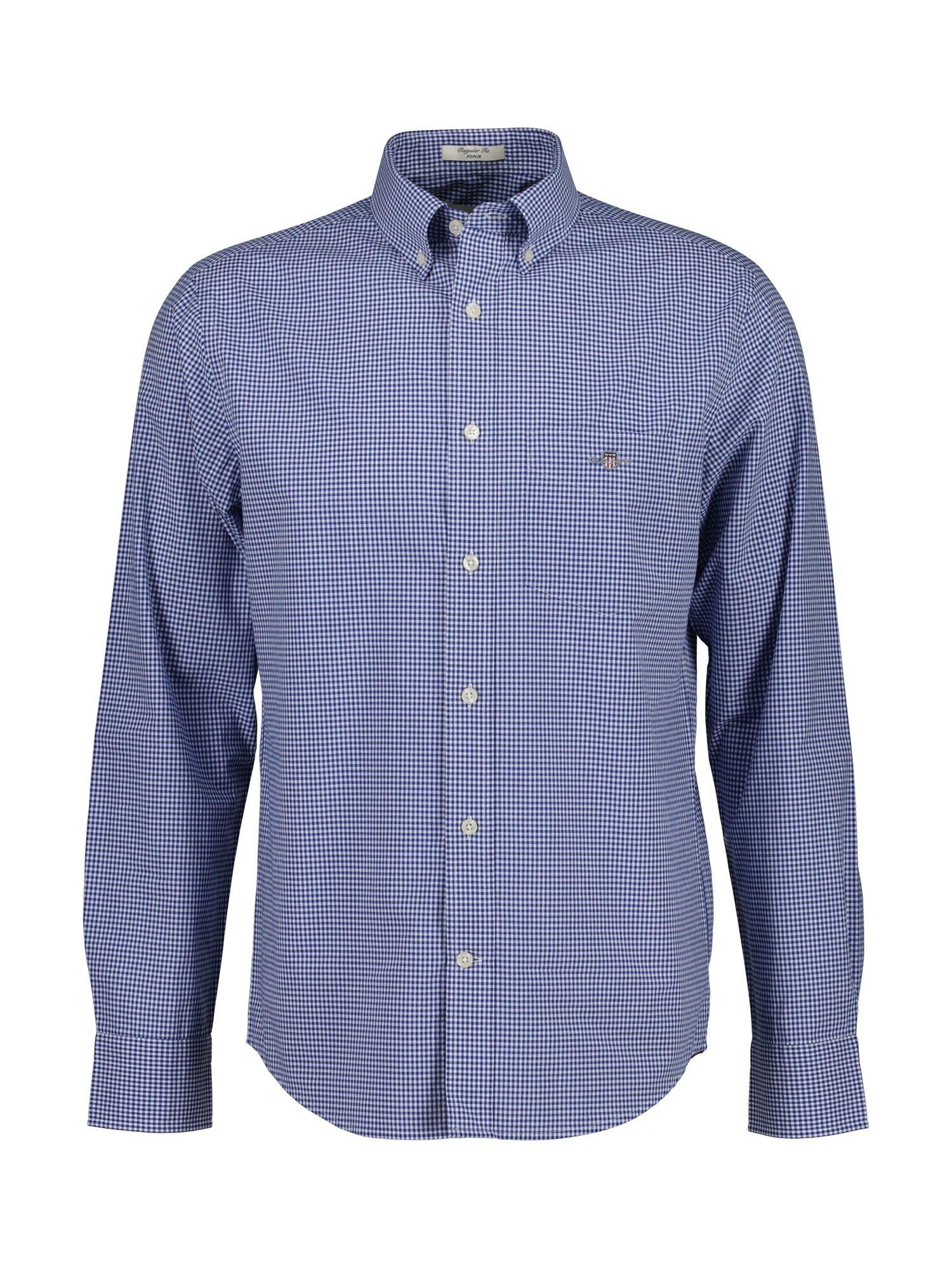 Product image 1 of 2, which shows GANT Cotton Regular Fit Gingham Check Shirt, College Blue, S