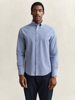 GANT Cotton Regular Fit Gingham Check Shirt, College Blue, College Blue