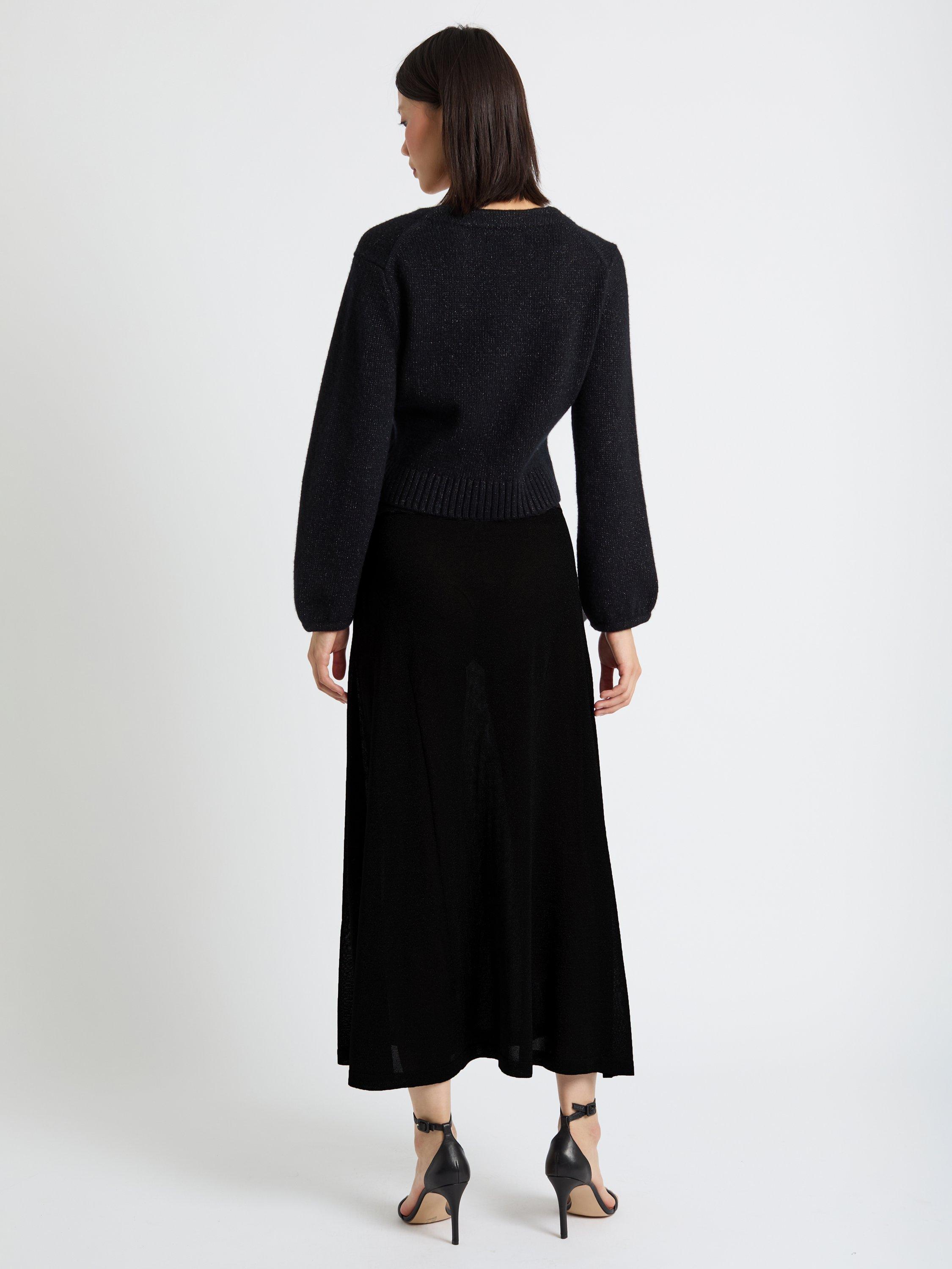 Product image 2 of 4, which shows Chinti & Parker Crystal Bow Front Wool Rich Cardigan, Black, XS