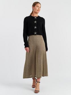 Chinti & Parker Shooting Stars Wool Rich Cardigan, Black, Black