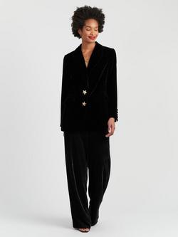 Chinti & Parker Star Velvet Blazer, Black, Black