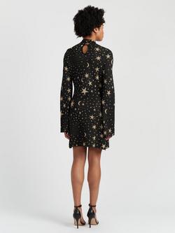 Chinti & Parker Constellation Mini Dress, Black - view 2, Black