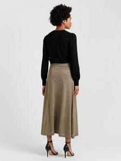 Chinti & Parker Sparkle Maxi Skirt, Black - view 2, Gold