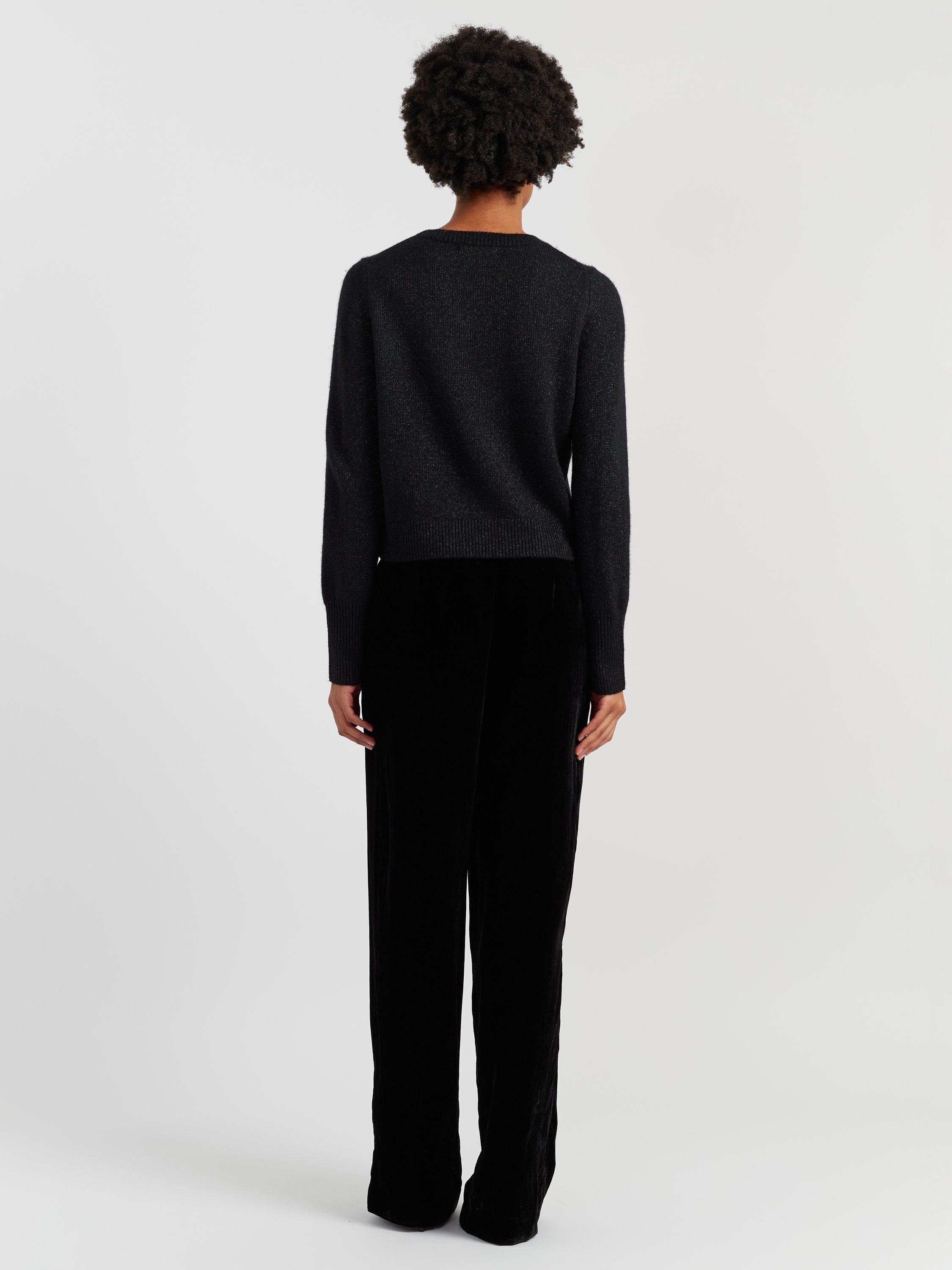 Product image 2 of 4, which shows Chinti & Parker Crystal Bow Pure Wool Jumper, Black, XS