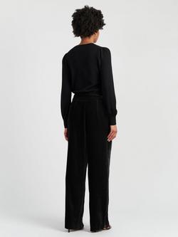 Chinti & Parker Wide Leg Velvet Trousers, Black - view 2, Black