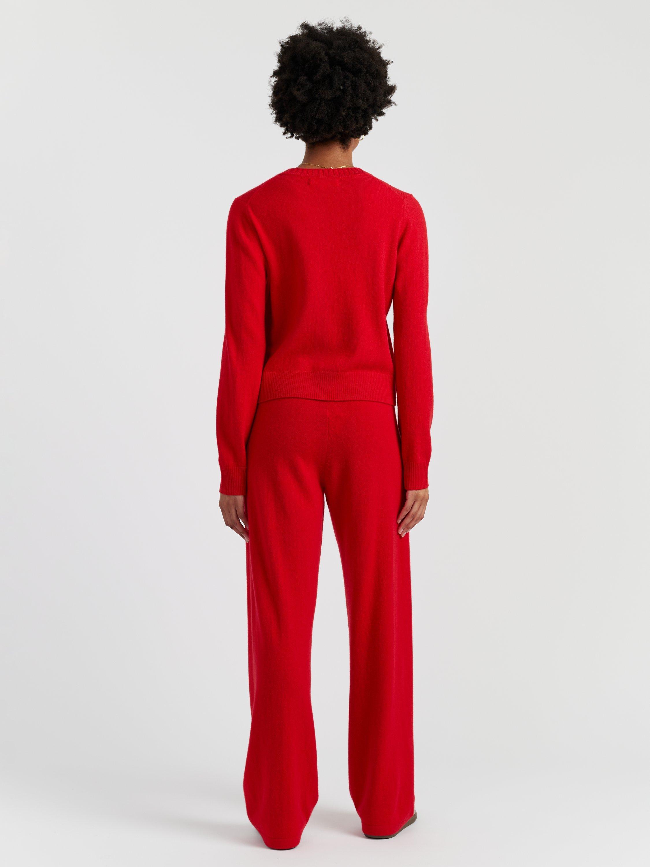 Product image 2 of 4, which shows Chinti & Parker Crew Neck Wool Rich Cardigan, Red, XS