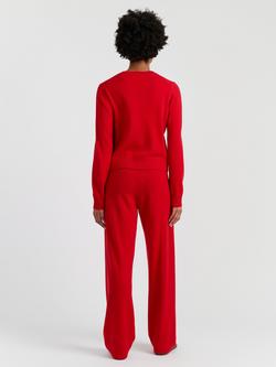 Chinti & Parker Crew Neck Wool Rich Cardigan - view 2, Red