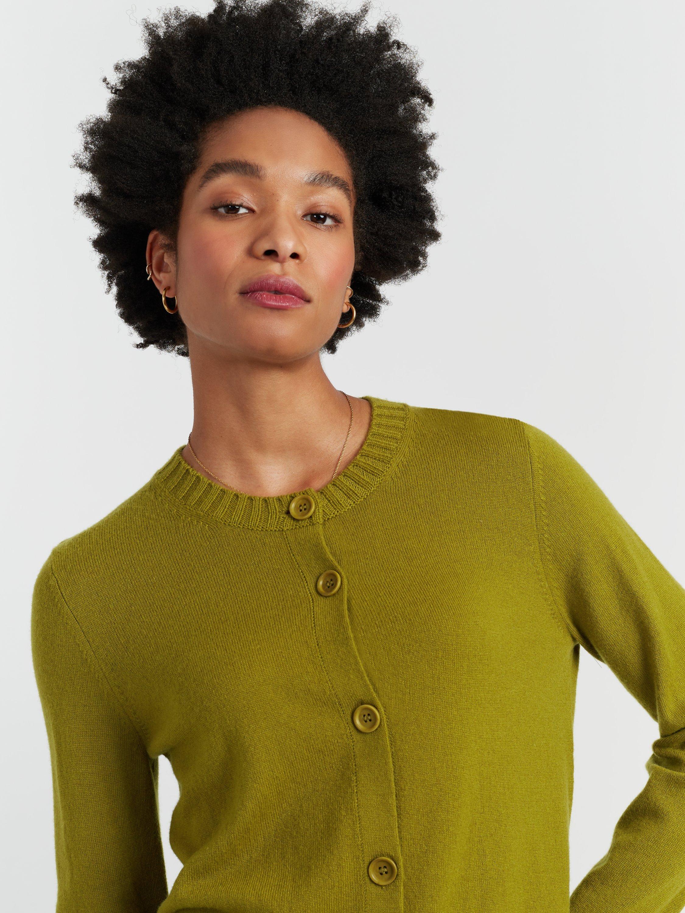 Product image 3 of 4, which shows Chinti & Parker Crew Neck Wool Rich Cardigan, Green, XS
