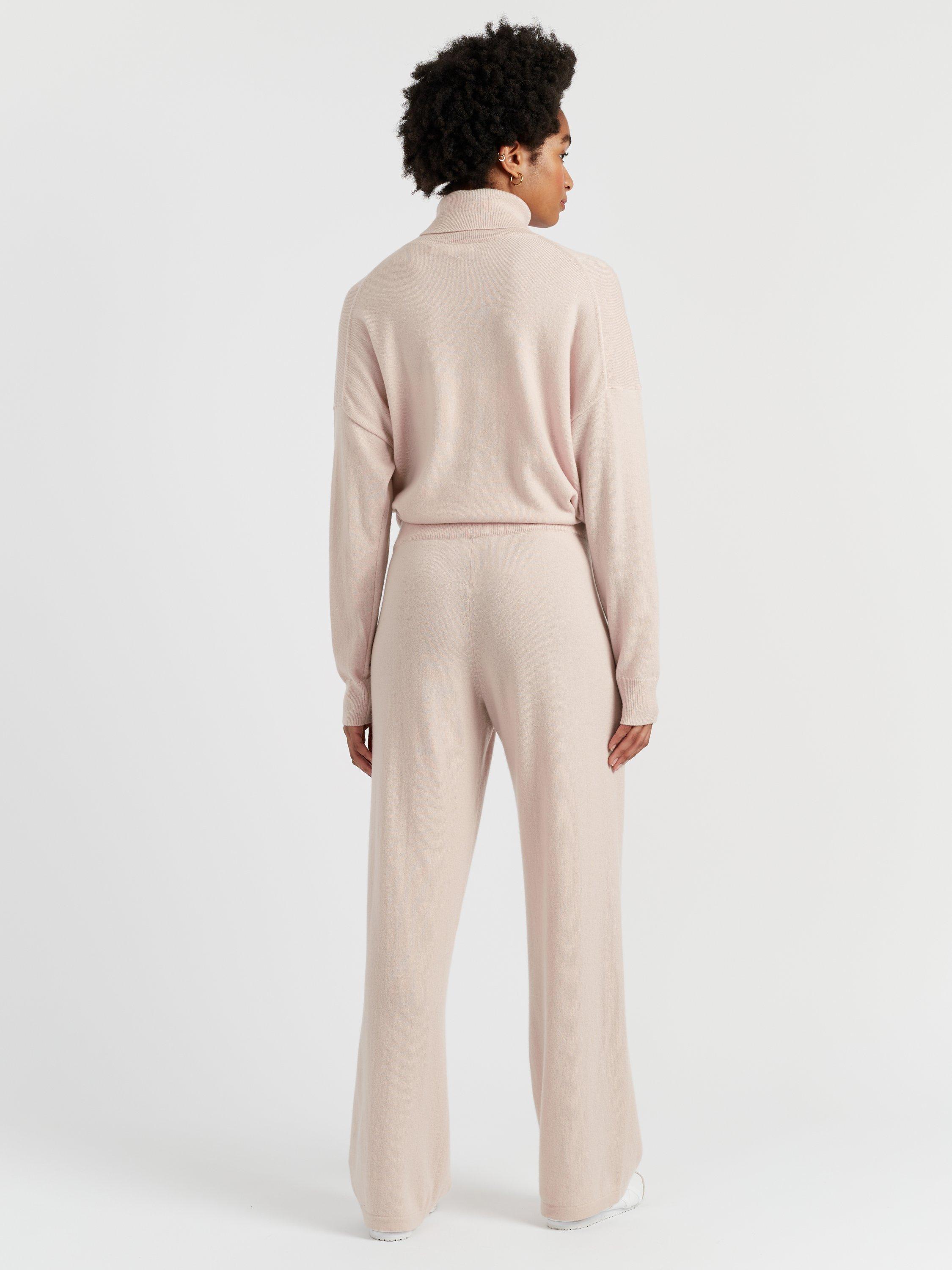 Product image 2 of 4, which shows Chinti & Parker Wool & Cashmere Wide Leg Track Pants, Bone, XS