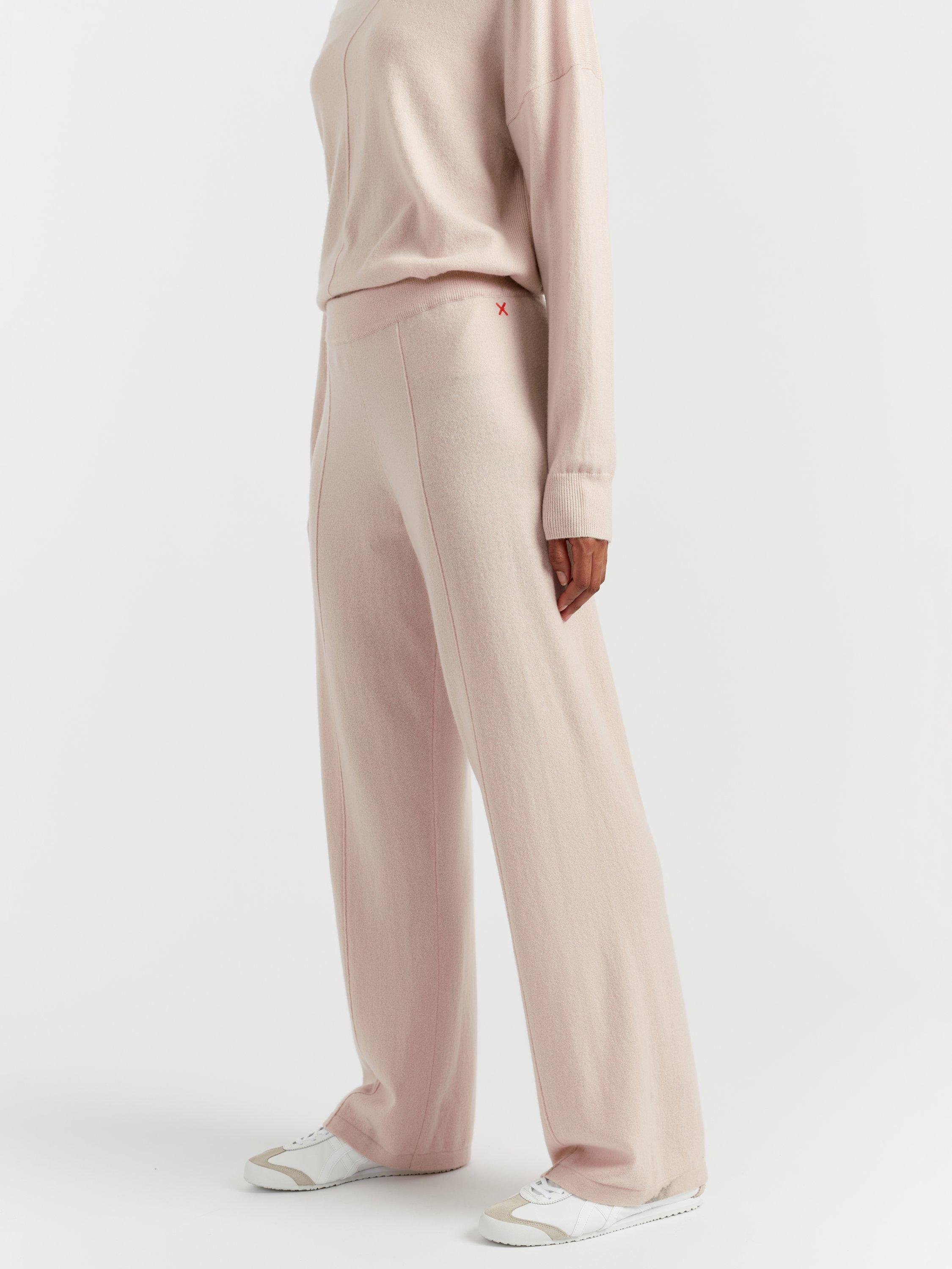 Product image 3 of 4, which shows Chinti & Parker Wool & Cashmere Wide Leg Track Pants, Bone, XS