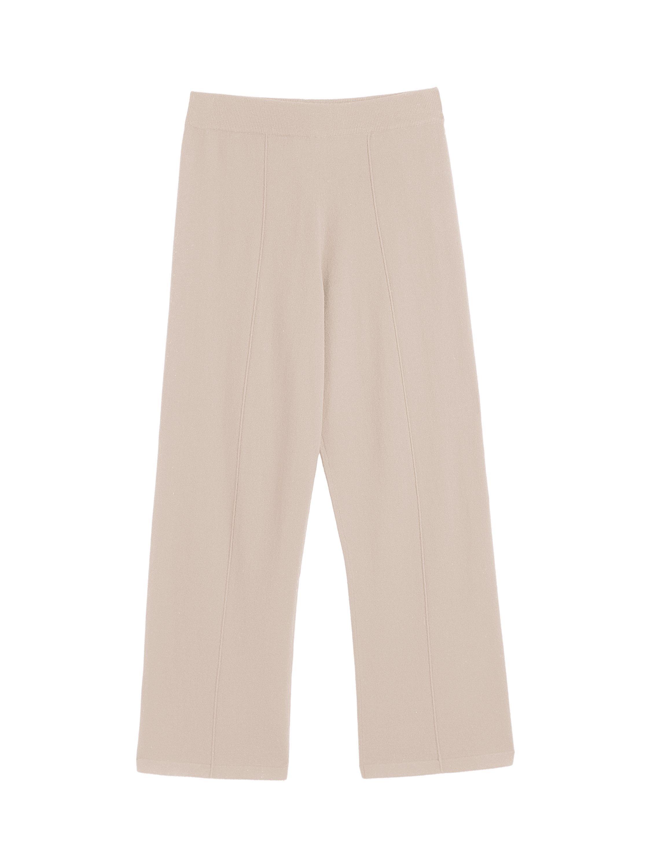 Product image 4 of 4, which shows Chinti & Parker Wool & Cashmere Wide Leg Track Pants, Bone, XS