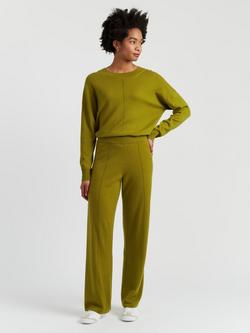 Chinti & Parker Wool & Cashmere Wide Leg Track Pants, Olive