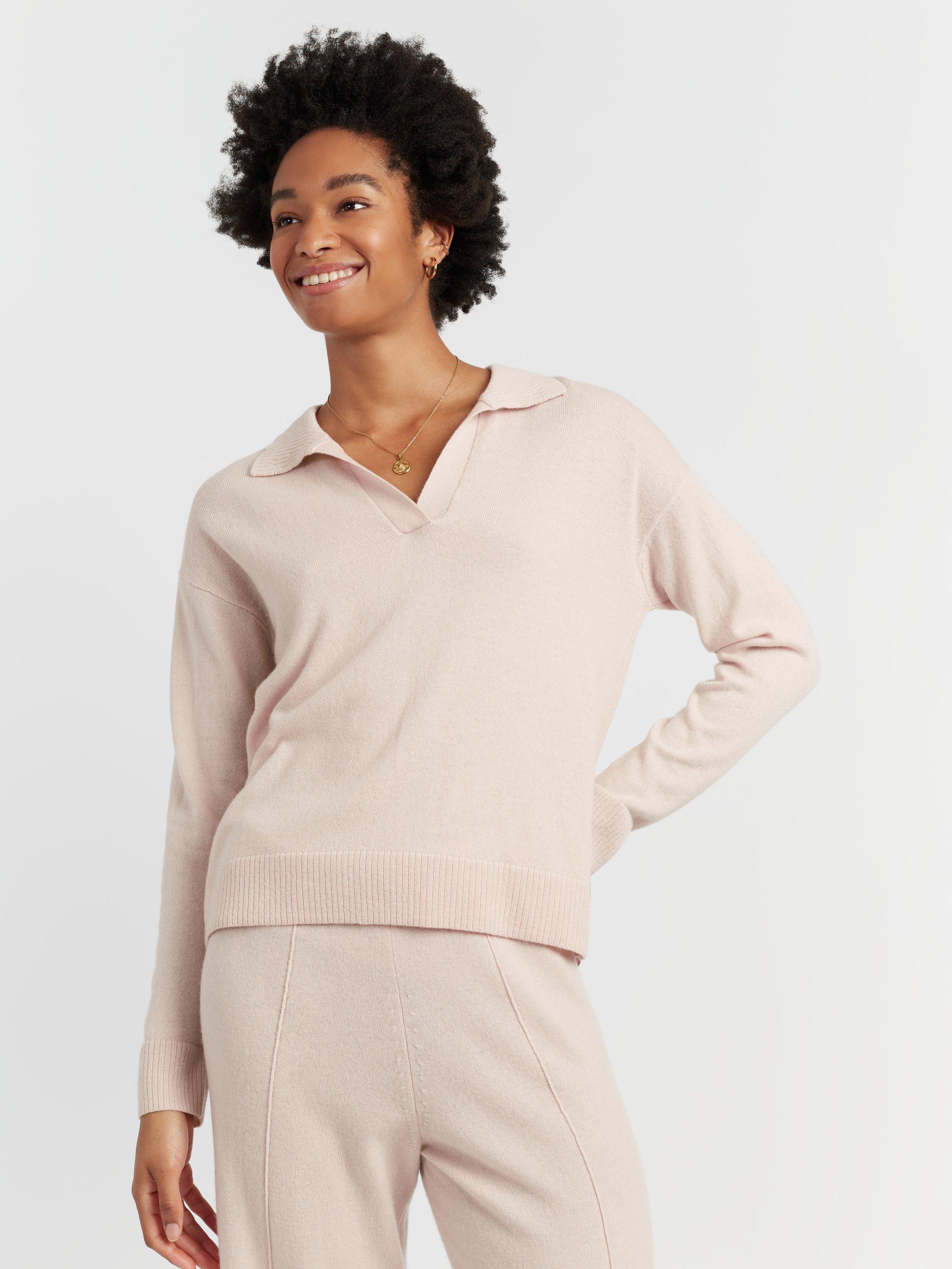 Product image 3 of 4, which shows Chinti & Parker Wool Cashmere Blend Collared Sweater , Ivory, XS