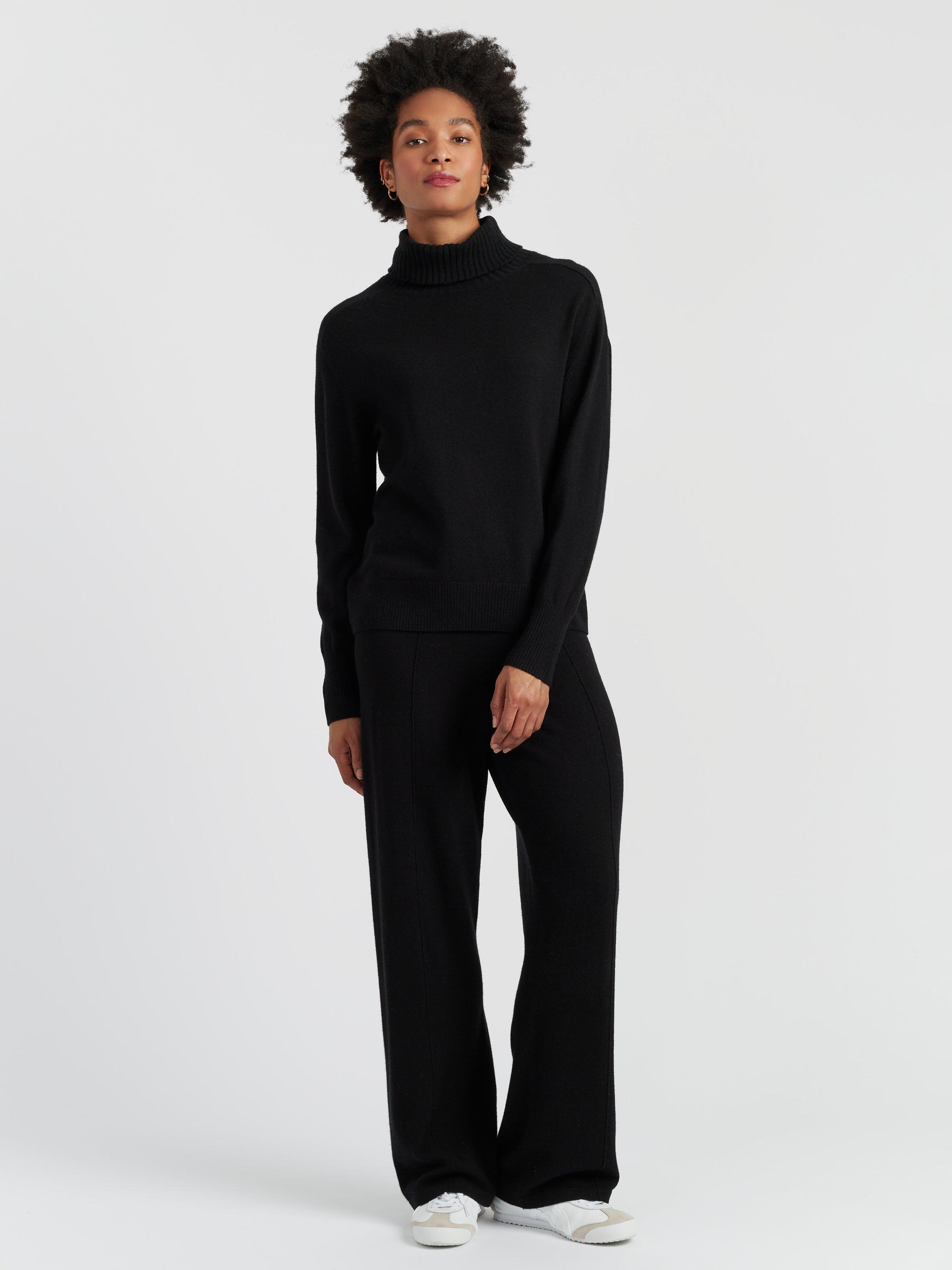 Product image 1 of 4, which shows Chinti & Parker Roll Neck Wool Rich Jumper, Black, XS