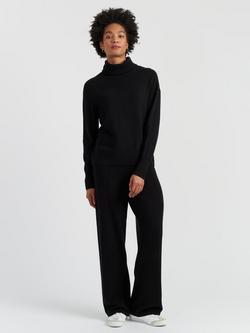 Chinti & Parker Roll Neck Wool Rich Jumper, Black, Black