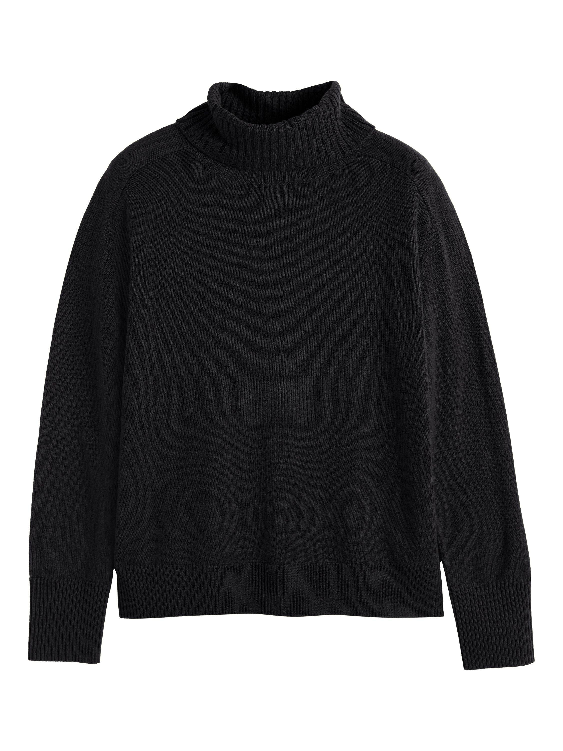Product image 4 of 4, which shows Chinti & Parker Roll Neck Wool Rich Jumper, Black, XS