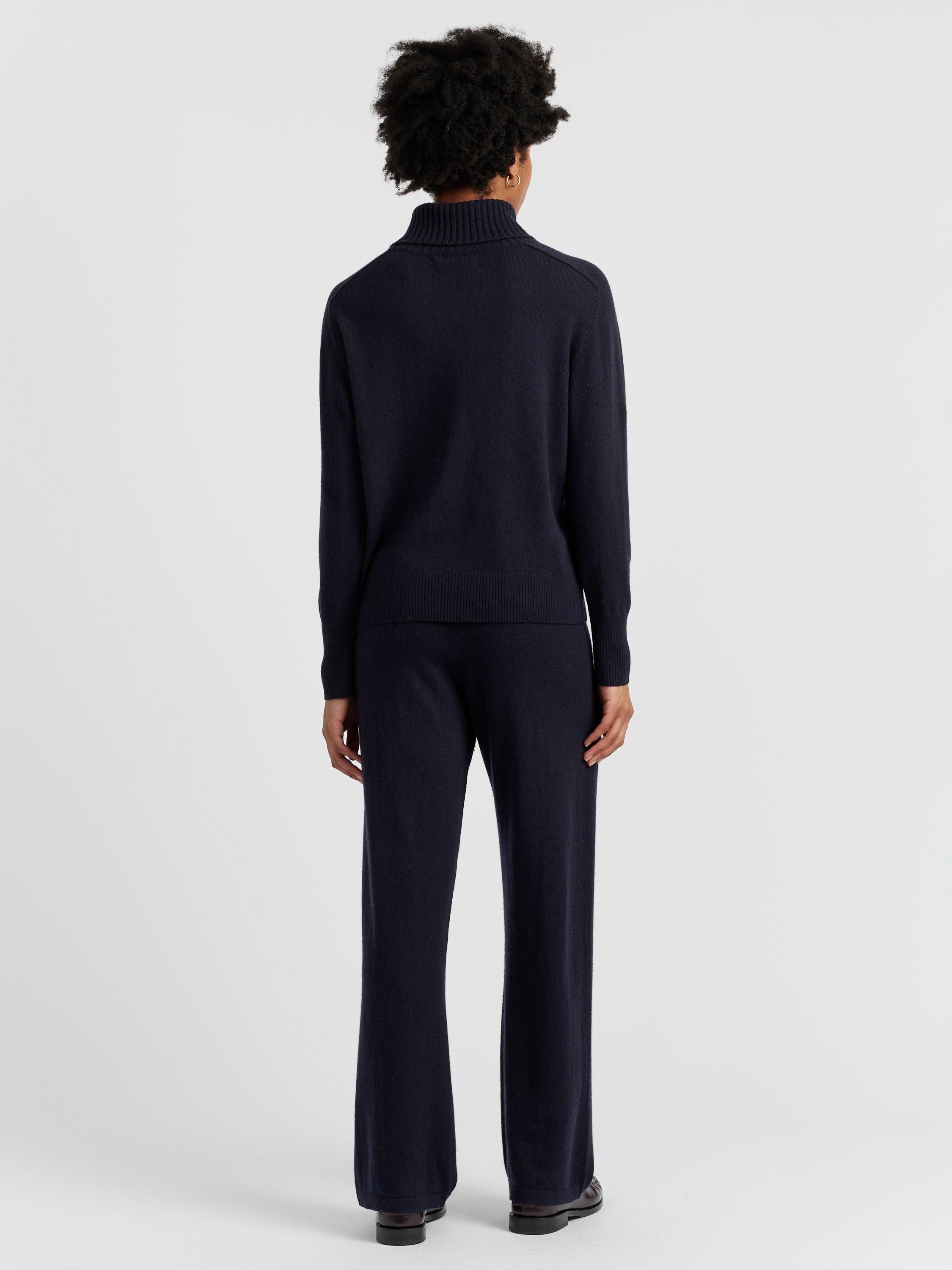 Product image 2 of 4, which shows Chinti & Parker Wool-Cashmere Raglan Roll Neck Sweater , Navy, XS