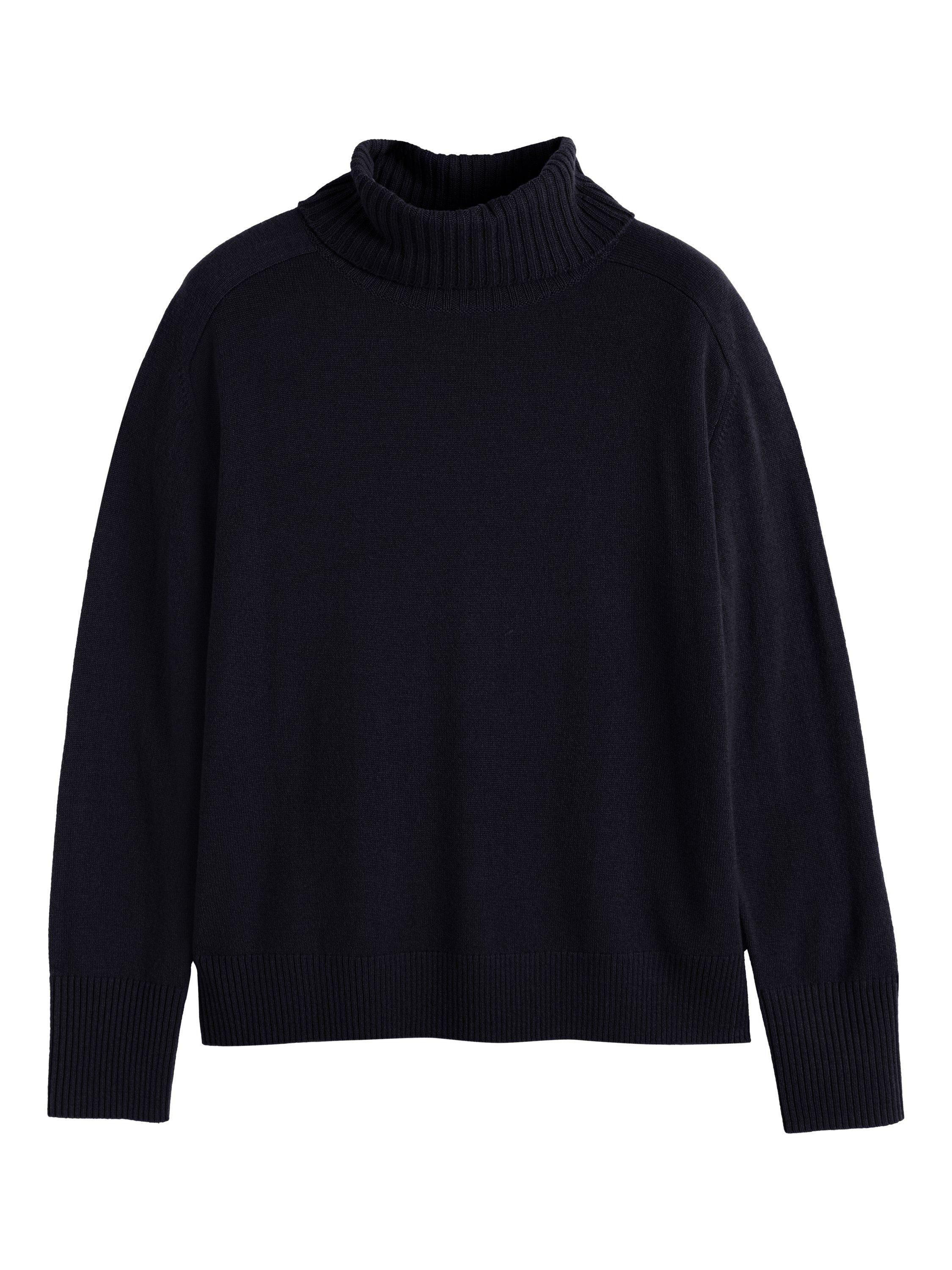 Product image 4 of 4, which shows Chinti & Parker Wool-Cashmere Raglan Roll Neck Sweater , Navy, XS