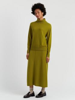 Chinti & Parker Wool-Cashmere Raglan Roll Neck Sweater, Olive